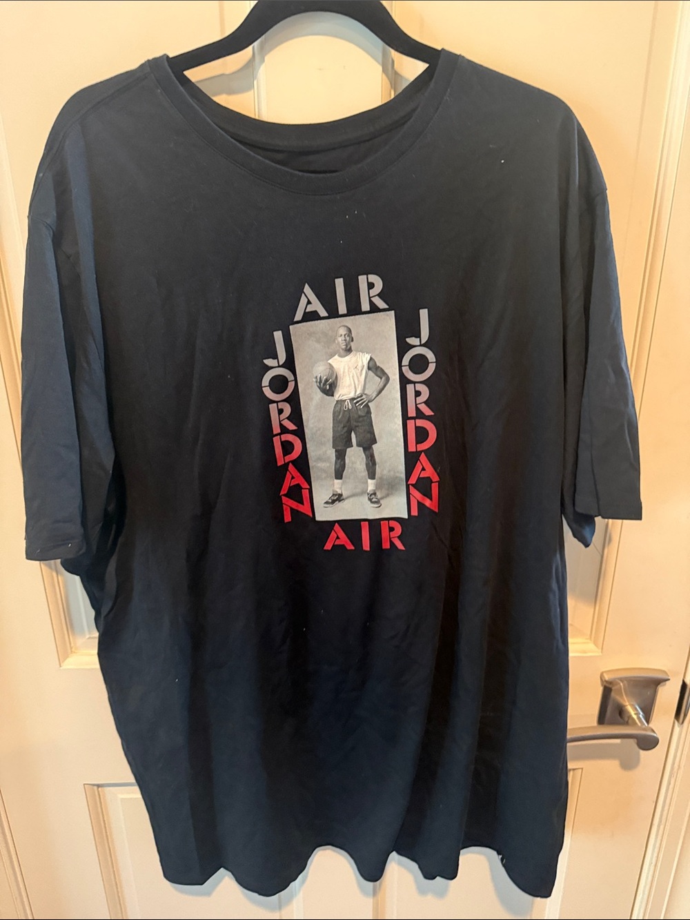 Jordan Black Short Sleeve AIR Graphic Tee with Red Accents